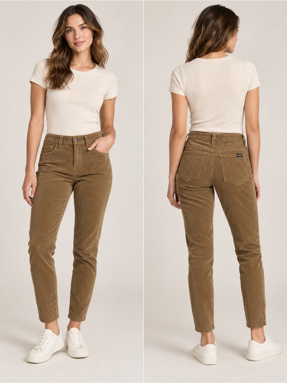 Prana Corduroy Ankle Jeans in Olive Brown 100% cotton size medium 28/30